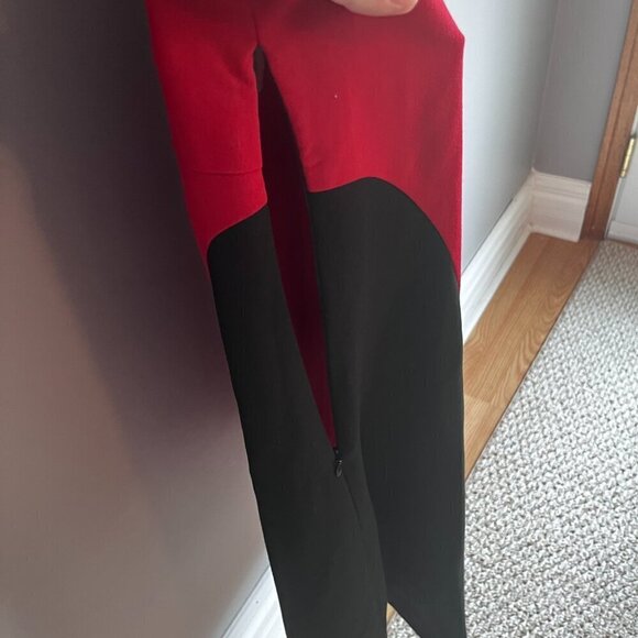 OLSEN EUROPE Y2K colourblock sleeveless black red dress size L / 14 semi formal - Picture 8 of 9